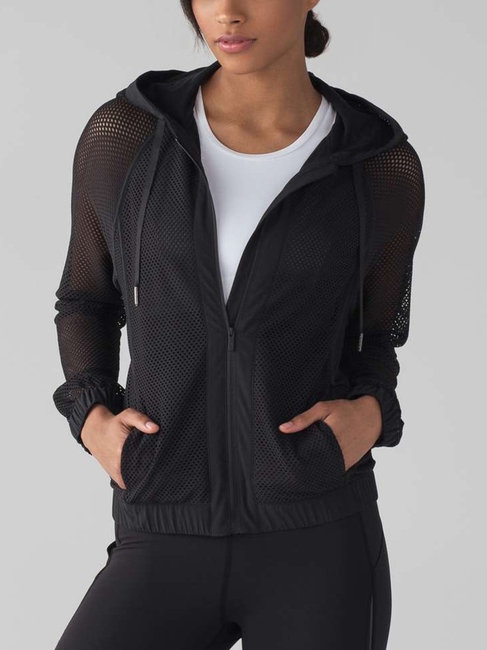 Lululemon Mesh on Mesh black zip up jacket